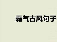 霸气古风句子小说（霸气古风句子）