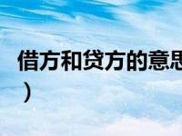 借方和贷方的意思（借方和贷方各是什么意思）