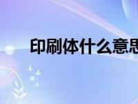 印刷体什么意思（印刷体是什么字体）