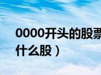 0000开头的股票是什么股（0开头的股票是什么股）