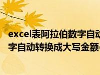 excel表阿拉伯数字自动转换成大写（Excel如何把阿拉伯数字自动转换成大写金额(含元角分)）