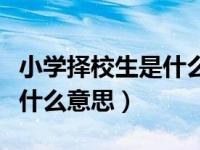 小学择校生是什么意思啊女生（小学择校生是什么意思）