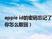 apple id的密码忘记了怎么办（apple id密码忘了怎么办教你怎么取回）