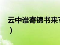 云中谁寄锦书来?（云中谁寄锦书来什么意思）