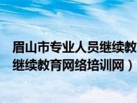 眉山市专业人员继续教育网络培训网登录（眉山市专业人员继续教育网络培训网）