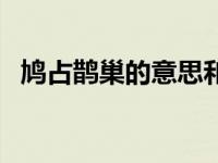 鸠占鹊巢的意思和读音（鸠占鹊巢的意思）