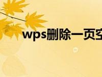 wps删除一页空白页（wps删除一页）