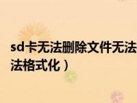 sd卡无法删除文件无法格式化怎么办（sd卡无法删除文件无法格式化）