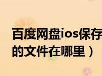 百度网盘ios保存到本地（ipad百度网盘下载的文件在哪里）