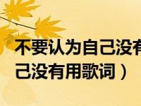 不要认为自己没有用歌词完整版（不要认为自己没有用歌词）