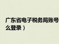 广东省电子税务局账号密码（广东电子税局账号密码忘记怎么登录）