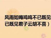 风雨如晦鸡鸣不已既见君子云胡不喜翻译（风雨如晦鸡鸣不已既见君子云胡不喜）