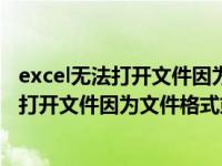 excel无法打开文件因为文件格式或文件扩展名（excel无法打开文件因为文件格式或）
