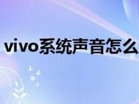vivo系统声音怎么设置（系统声音怎么设置）