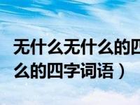 无什么无什么的四字词语有哪些（无什么无什么的四字词语）