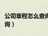 公司章程怎么查询电子版的（公司章程怎么查询）