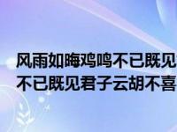 风雨如晦鸡鸣不已既见君子云胡不喜的意思（风雨如晦鸡鸣不已既见君子云胡不喜）