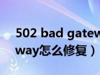 502 bad gateway rump（502 bad gateway怎么修复）