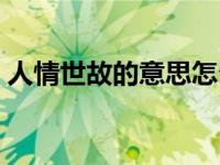 人情世故的意思怎么解释（人情世故的意思）
