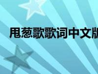 甩葱歌歌词中文版谐音（甩葱歌歌词中文）