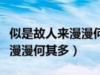 似是故人来漫漫何其多全文阅读（似是故人来漫漫何其多）