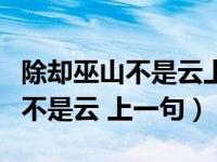 除却巫山不是云上一句诗句是什么（除却巫山不是云 上一句）
