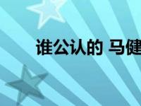 谁公认的 马健（马建是谁的马前卒）