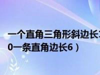 一个直角三角形斜边长10高长为6（一个直角三角形斜边长10一条直角边长6）