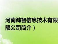 河南鸿智信息技术有限公司简介电话（河南鸿智信息技术有限公司简介）
