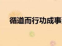 循道而行功成事遂意思（循道不违简介）
