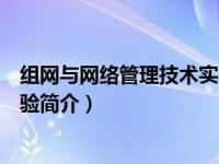 组网与网络管理技术实验简介范文（组网与网络管理技术实验简介）