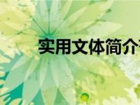实用文体简介范文（实用文体简介）