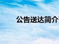 公告送达简介范文（公告送达简介）