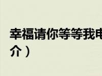 幸福请你等等我电视剧演员表（幸福请签收简介）