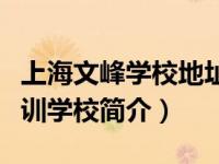 上海文峰学校地址（上海浦东文峰职业技能培训学校简介）