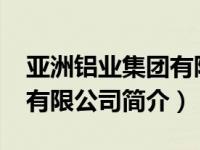 亚洲铝业集团有限公司拍卖（亚洲铝业-中国有限公司简介）