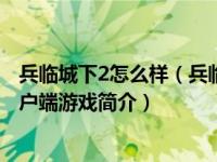 兵临城下2怎么样（兵临城下2-2012年天极峰研发的电脑客户端游戏简介）
