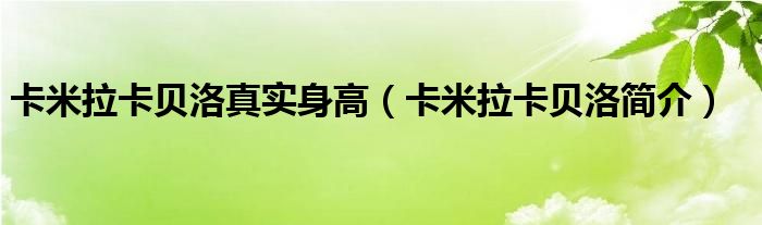 卡米拉卡贝洛真实身高（卡米拉卡贝洛简介）