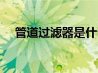 管道过滤器是什么（管道式过滤器简介）