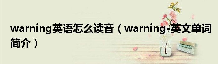 warning英语怎么读音（warning