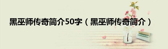 黑巫师传奇简介50字（黑巫师传奇简介）