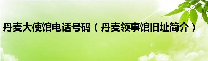 丹麦大使馆电话号码（丹麦领事馆旧址简介）