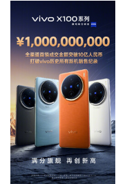 vivoX100(Pro)相机旗舰系列破10亿销量纪录X100s机型传即将上市