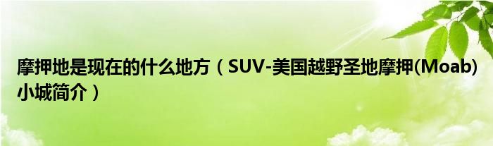 摩押地是现在的什么地方（SUV