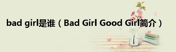 bad girl是谁（Bad Girl Good Girl简介）