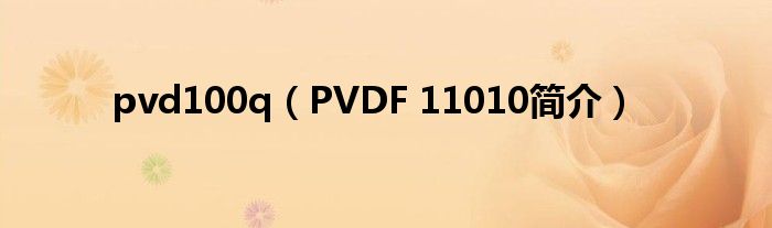 pvd100q（PVDF 11010简介）