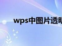 wps中图片透明度（wps图片透明度）