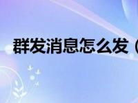 群发消息怎么发（微信群群发消息怎么发）