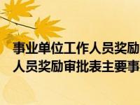 事业单位工作人员奖励审批表主要事迹医院（事业单位工作人员奖励审批表主要事迹）