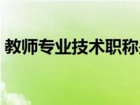 教师专业技术职称是什么（技术职称是什么）